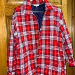 red and navy shacket